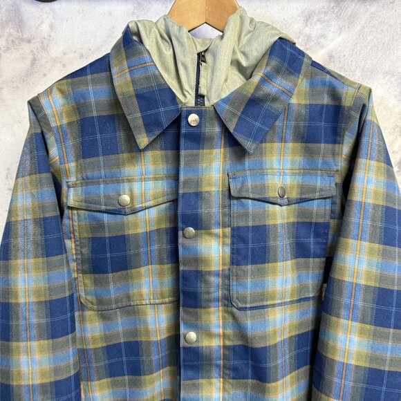 Burton Snowboard Jacket Youth XL (18) 21x28.5 Blue/Green Plaid Dry Ride - Picture 3 of 12